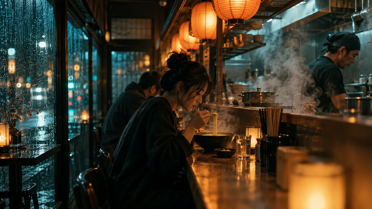 Rainy ramen counter